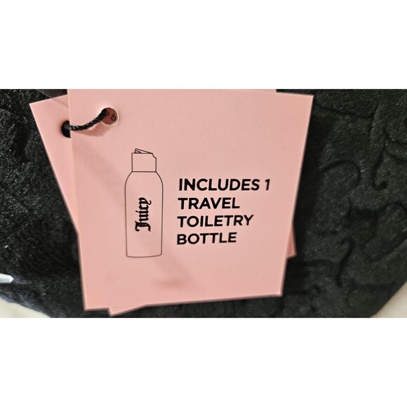 NWT Authentic Juicy Couture Travel Cosmetic Bag Women's Black Heart Embossed - Picture 8 of 10